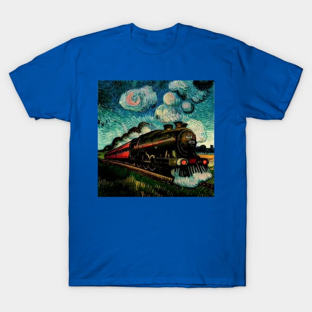 Starry Night Wizarding Express Train T-Shirt by Grassroots Green